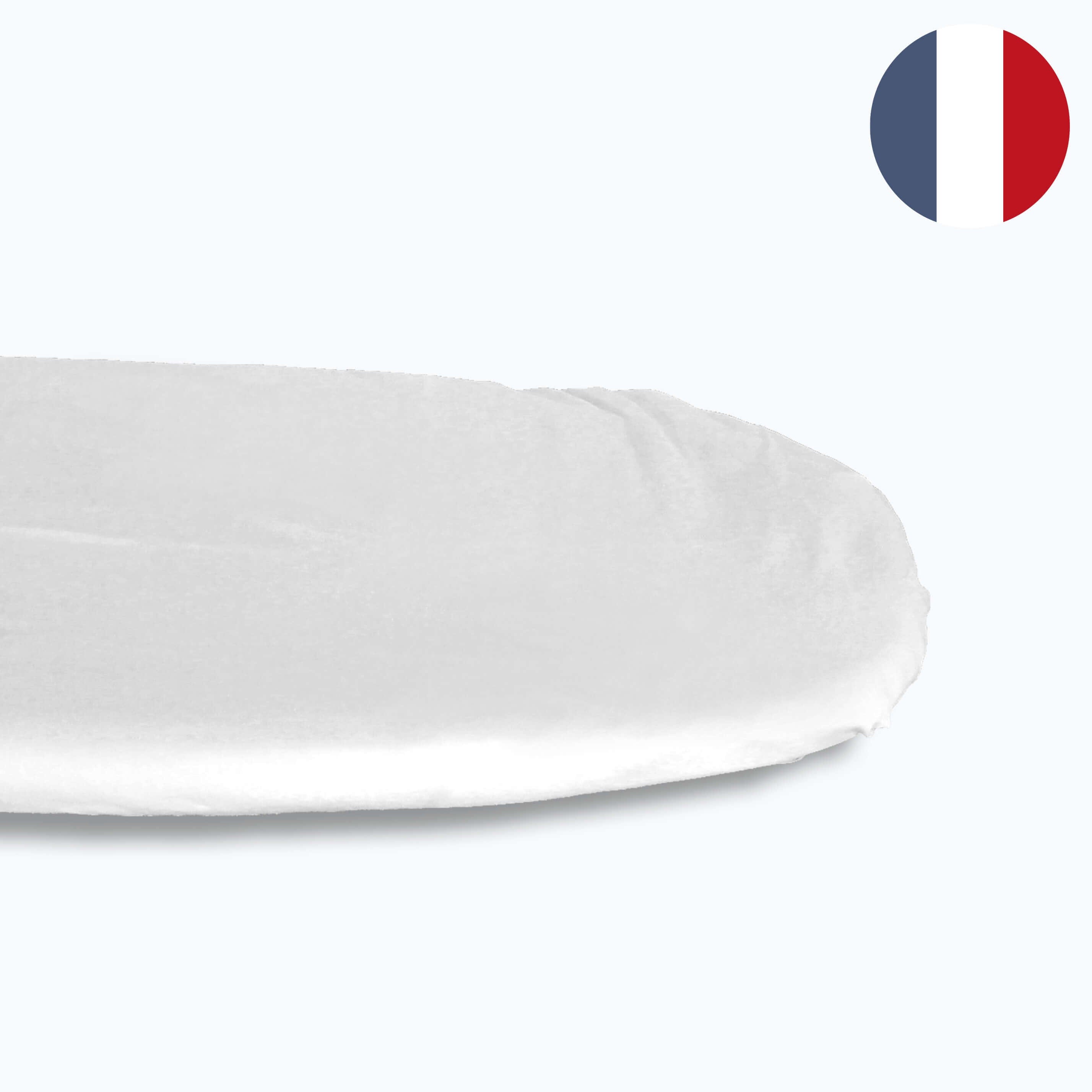 Drap housse blanc 50x90 cm 100% coton bio pour le matelas de bébé