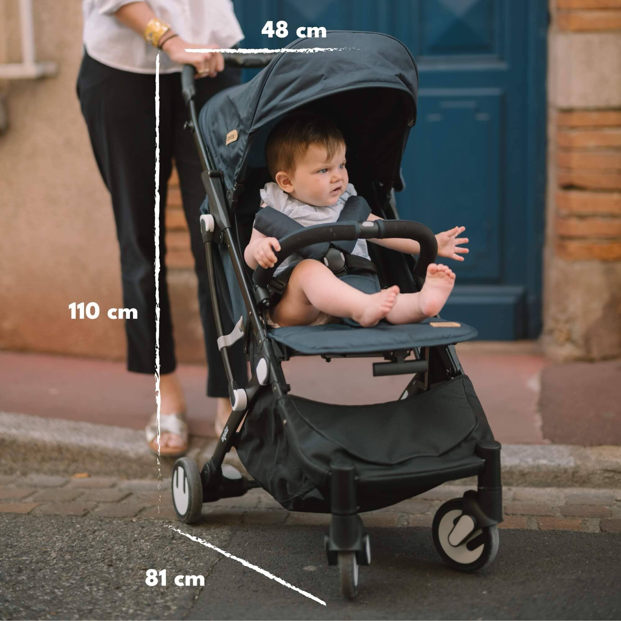 Dimension poussette déplié Poussette compacte Squizz 3 Looping baby
