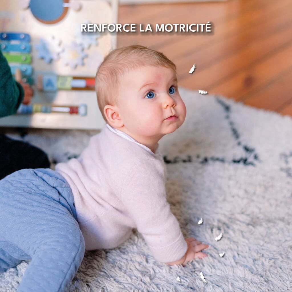 Renforce la motricité Chariot multi-activités et Chariot de d'apprentissage à la marche bleu Looping baby