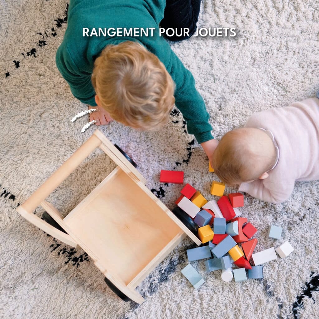 Chariot pompier rouge, apprentissage de la marche et jeu de construction Looping baby