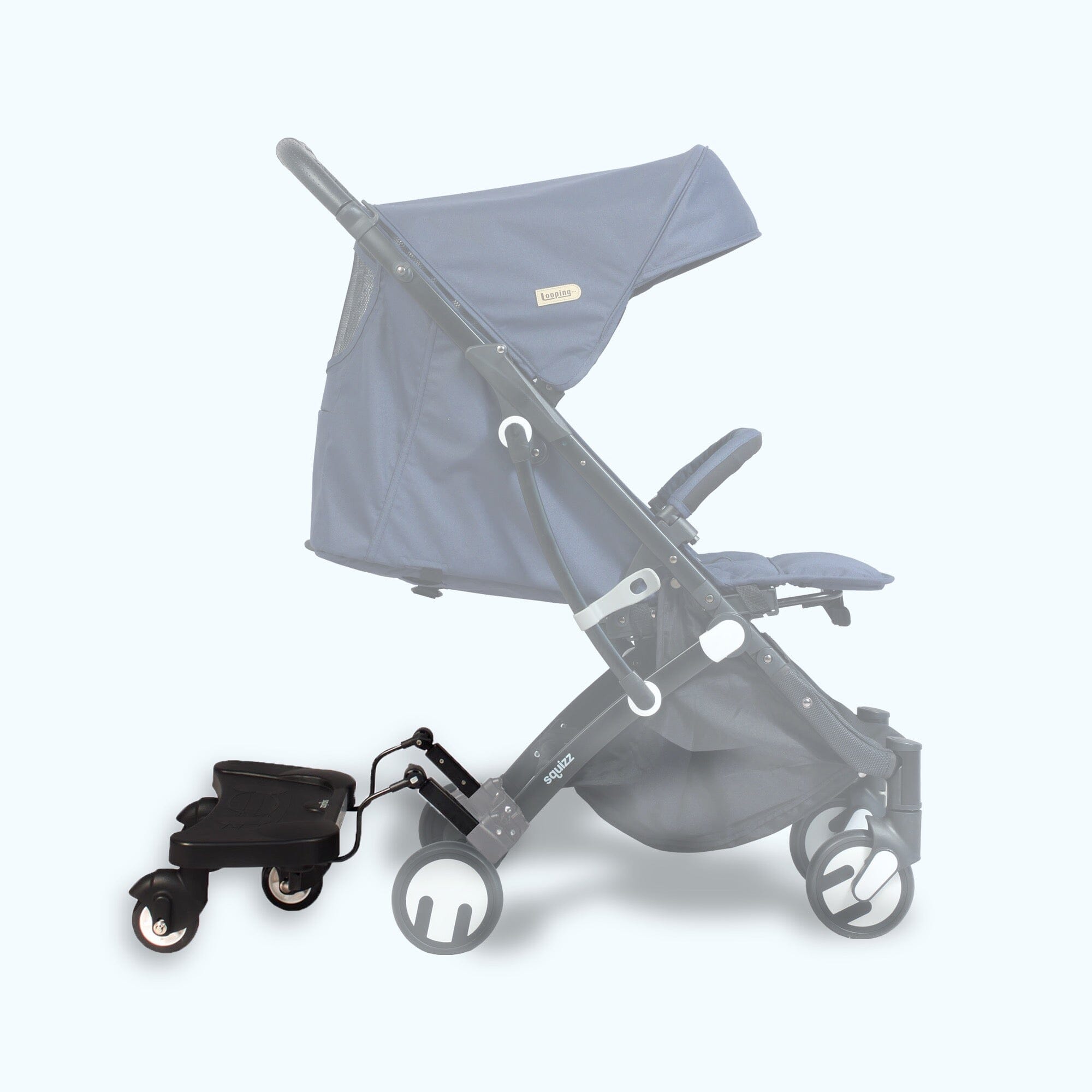 LOOPING Looping Poussette Canne Fixe avec Canopy | Black Chiné
