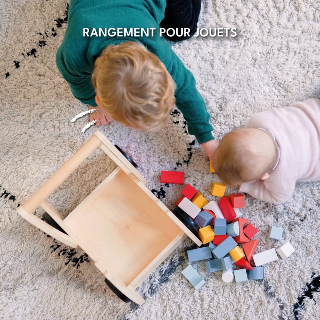 Chariot pompier rouge, apprentissage de la marche et jeu de construction Looping baby 