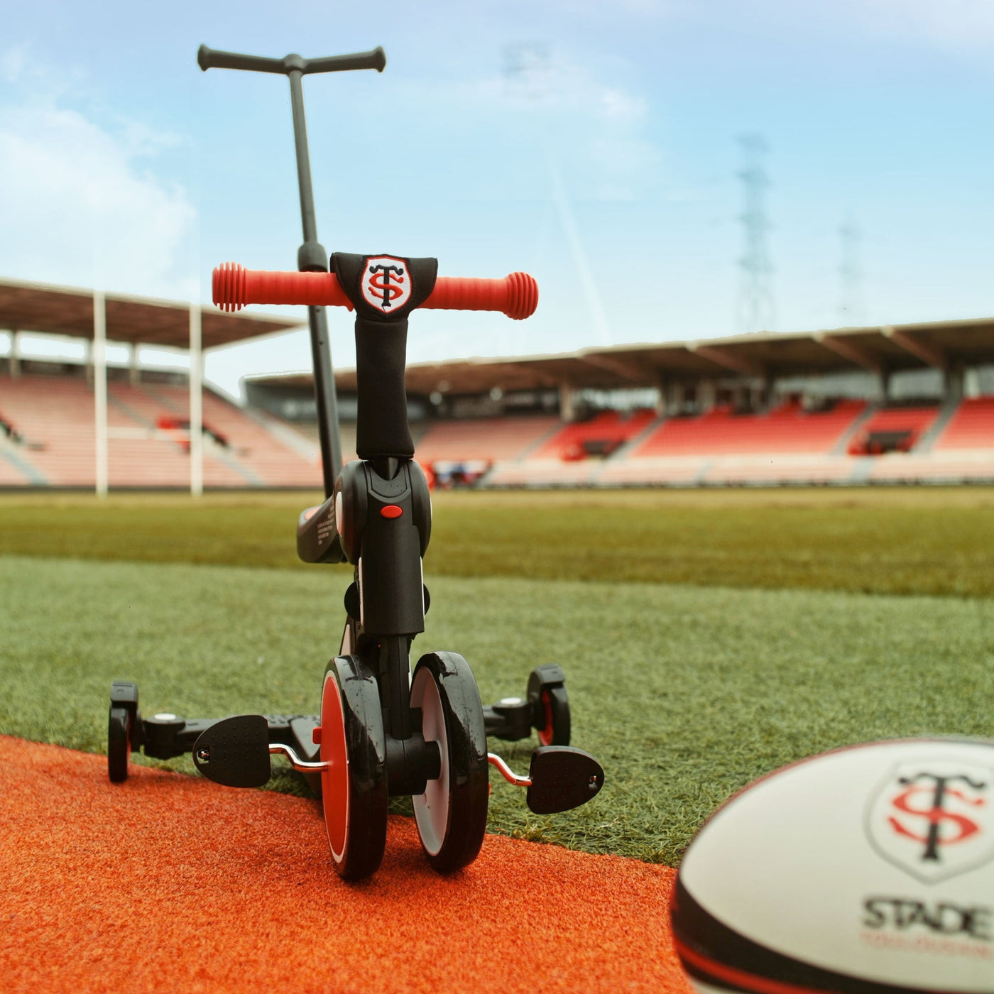 Looping x Stade Toulousain - Scootizz 5 en 1 avec barre de poussée Looping baby 